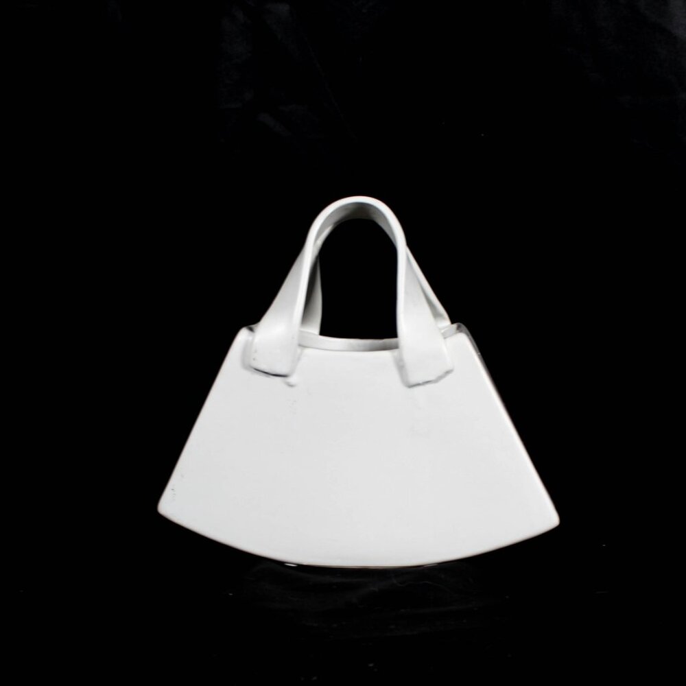 Purse Vase White Ceramic Figurine Y2K 2000s Home Décor Neutral DIY